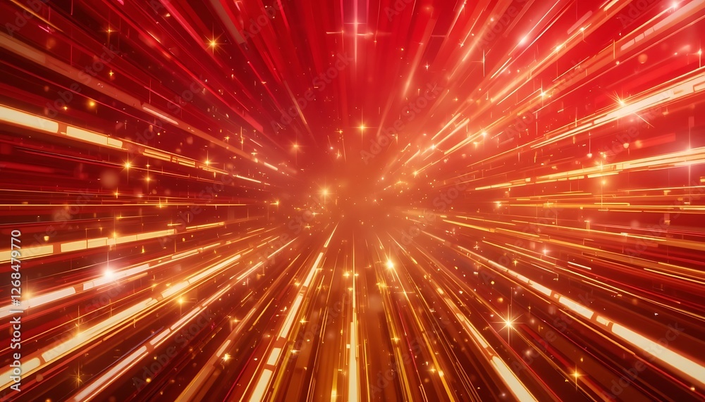 Radiant Accelerator, Fiery abstract speed lines with starburst effect Radiant Accelerator, Fiery abstract speed lines with starburst effect