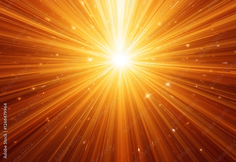 Radiant Burst of Golden Light and Energy Emanating from a Central Point Radiant Burst of Golden Light and Energy Emanating from a Central Point