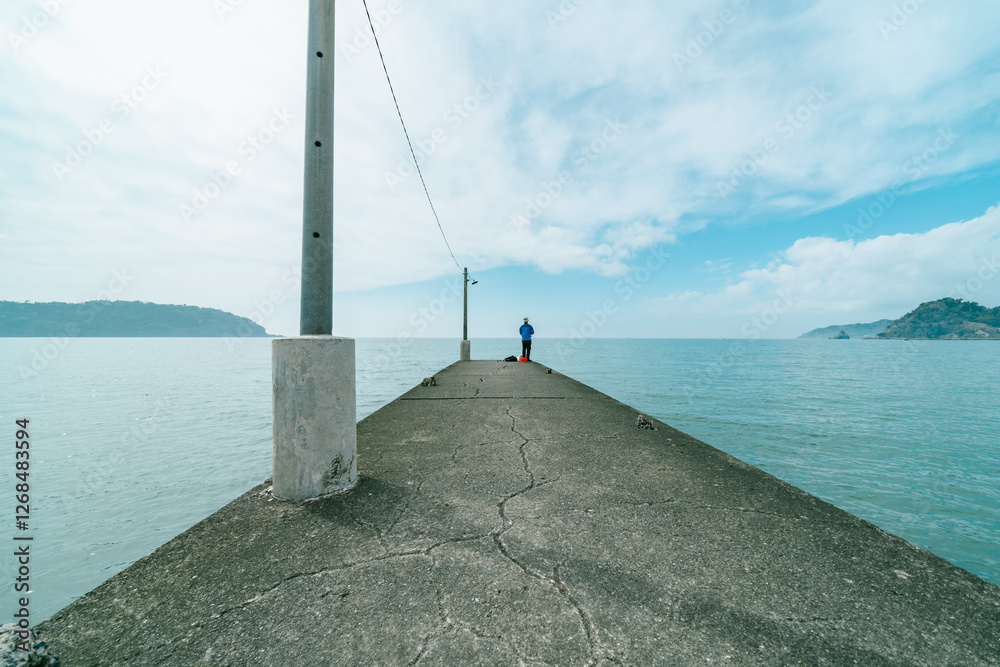 Obraz premium 海に浮かぶ原岡桟橋