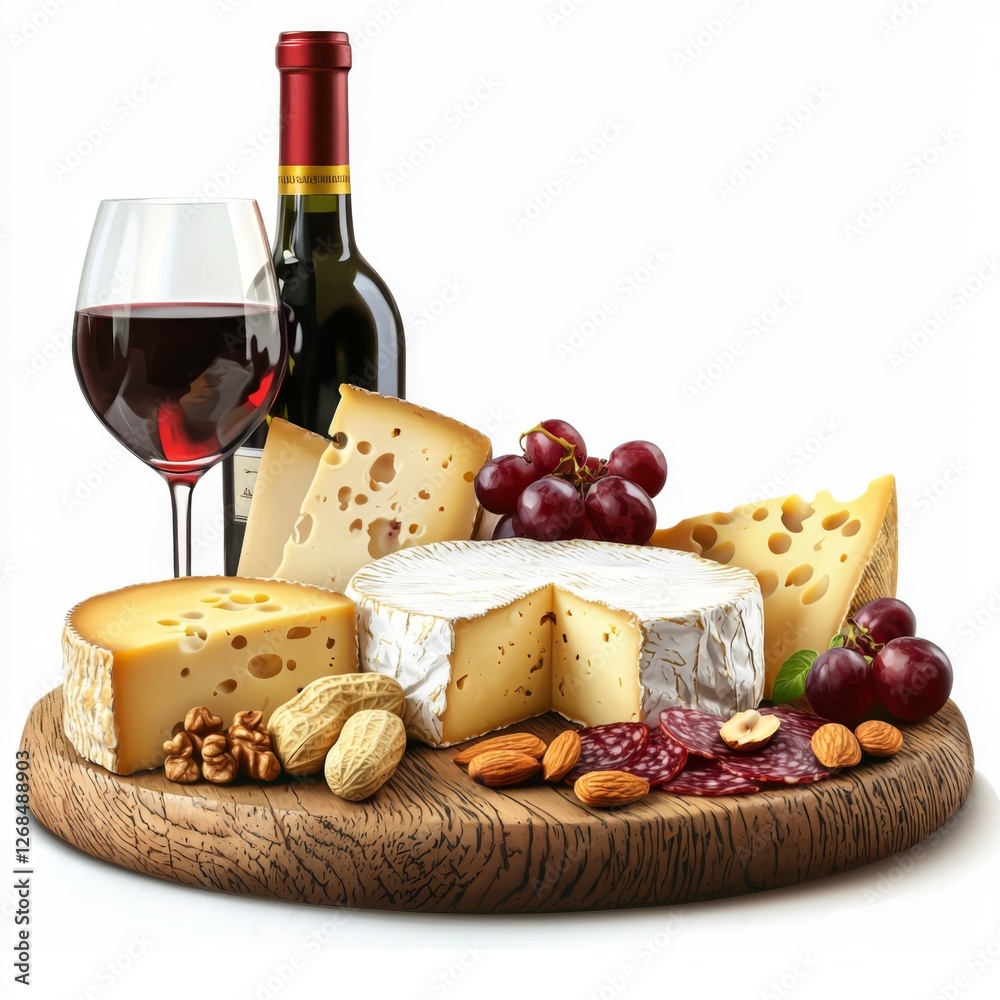 Elegant Cheese and Wine Platter with Fresh Fruits and Nuts for Gourmet Gatherings and Celebrations Elegant Cheese and Wine Platter with Fresh Fruits and Nuts for Gourmet Gatherings and Celebrations