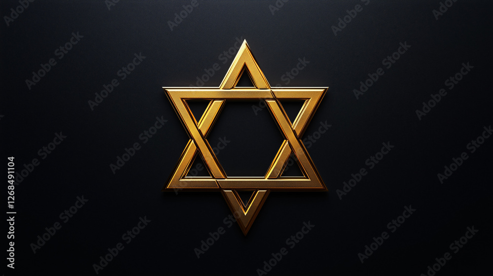 Luminous golden Star of David on a dark background, symbolizing Judaism and faith. Luminous golden Star of David on a dark background, symbolizing Judaism and faith.