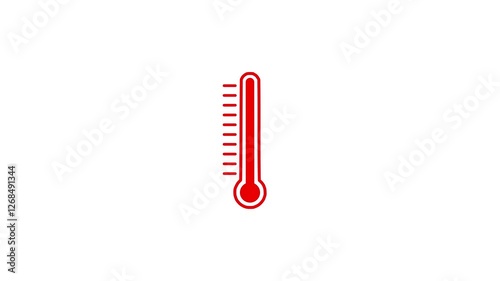 Thermometer icon symbol. Temperature rise from thermometer on transparent background with alpha channel.