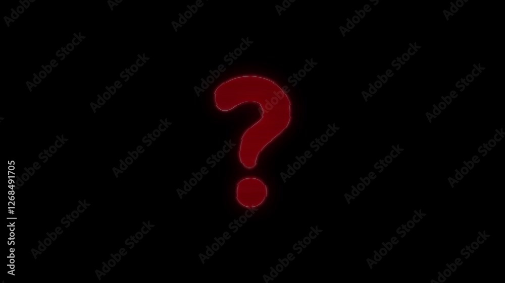 Futuristic glowing question mark with plexus lines connected dots and lines on blue background. for creative thinking idea and problem solving concept. Seamless Loop.