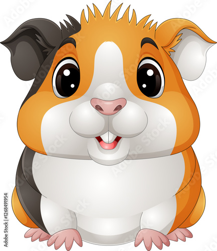 Cartoon a happy guinea pig