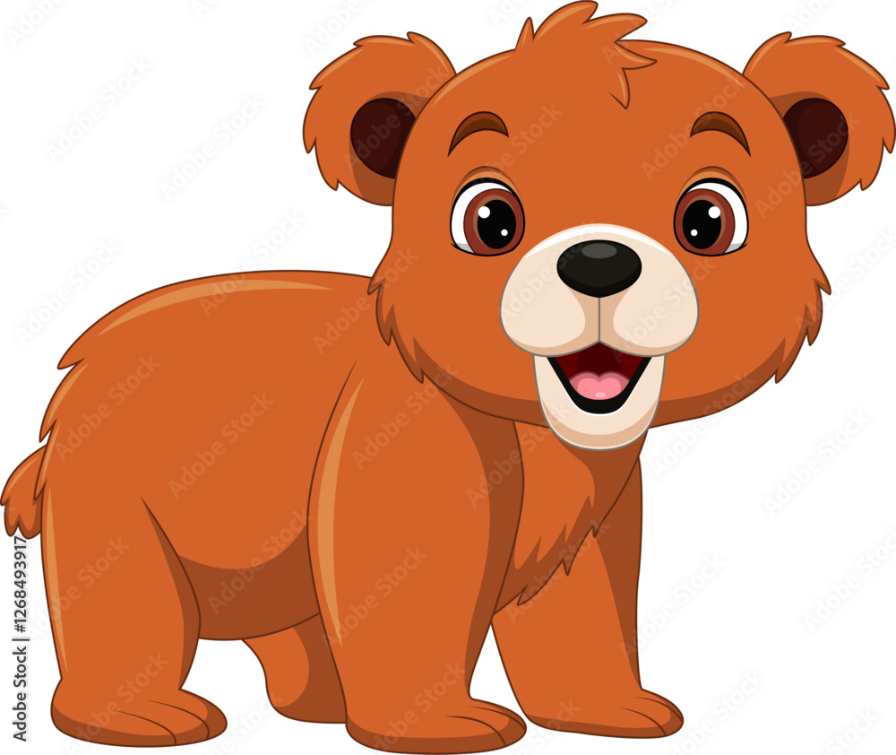 Illustration of a cute brown bear Illustration of a cute brown bear