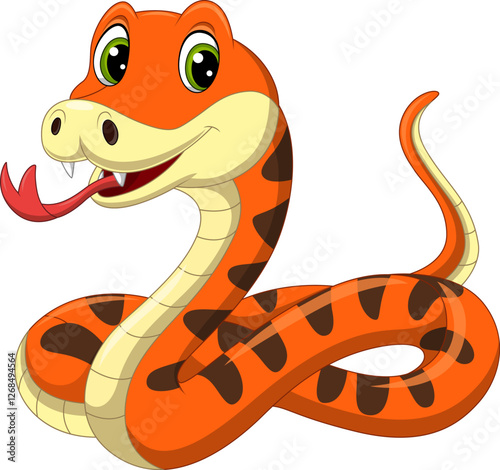 Cartoon a happy orange snake