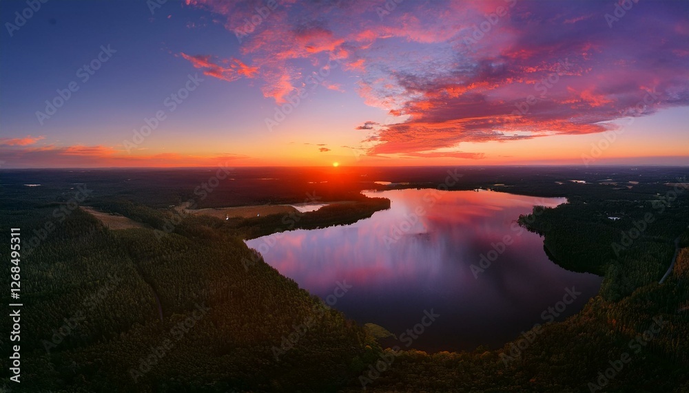 Experience the breathtaking beauty of dawn over the lake. Experience the breathtaking beauty of dawn over the lake.