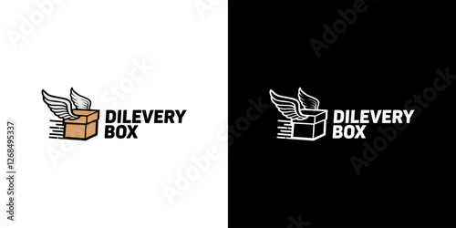 logo box wing vector symbol icon illustration design, expedition designs logo tamplate