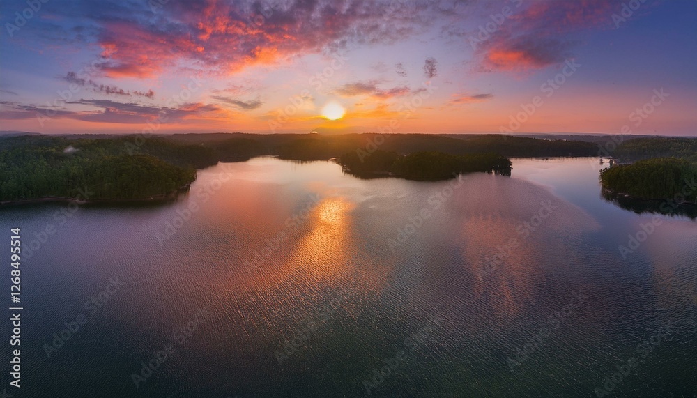 Capture the tranquility of a lake in the early hours. Capture the tranquility of a lake in the early hours.