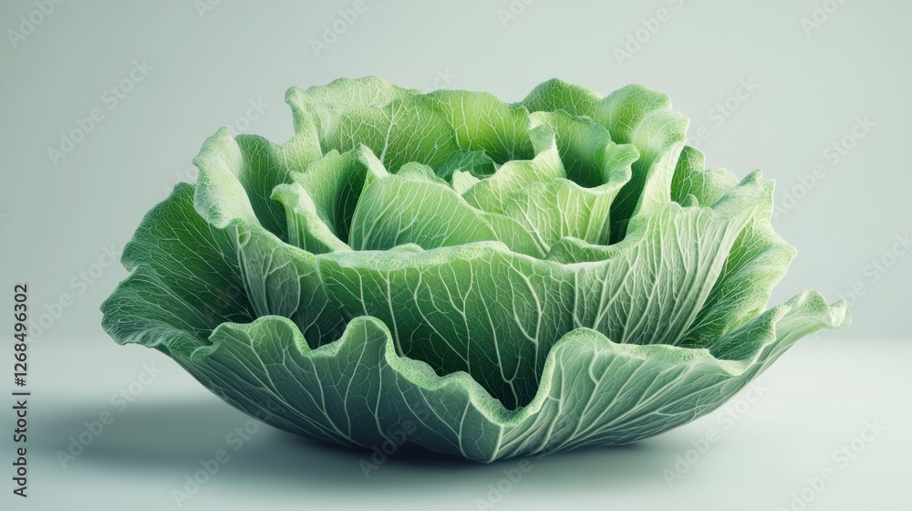 Obraz premium Green cabbage, studio shot, neutral background, healthy food