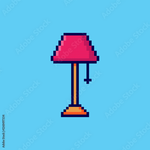 Pixel art Floor Lamp game asset design