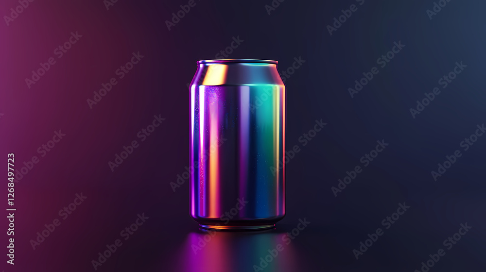 Rainbow-Colored Metal Can with Neon Aesthetic Rainbow-Colored Metal Can with Neon Aesthetic