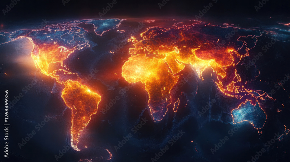 Scientist monitoring tectonic shifts using advanced AI models displayed on a global map Scientist monitoring tectonic shifts using advanced AI models displayed on a global map