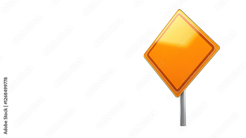 Bright yellow road sign on a dark black background, ideal for transportation and safety projects Bright yellow road sign on a dark black background, ideal for transportation and safety projects