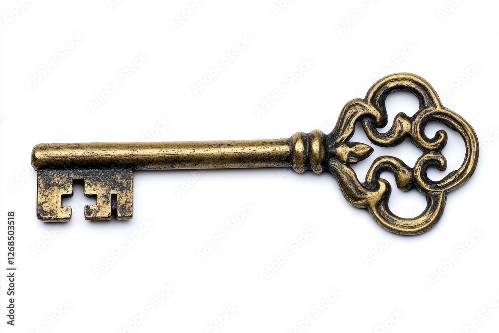 Antique ornate key isolated on white background (1) Antique ornate key isolated on white background (1)