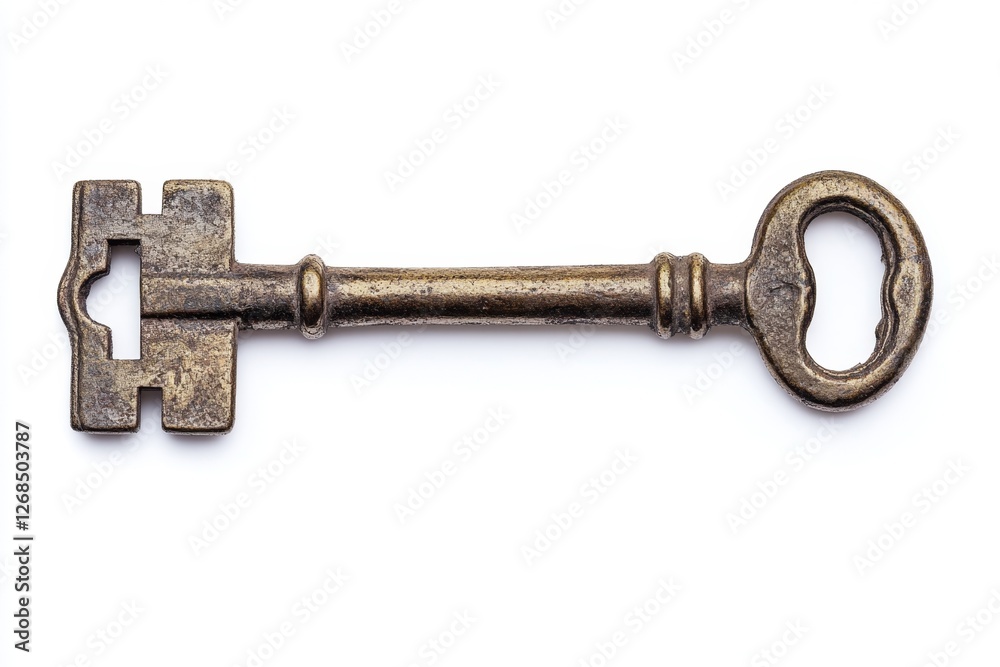 Antique Skeleton Key Isolated White Background Antique Skeleton Key Isolated White Background