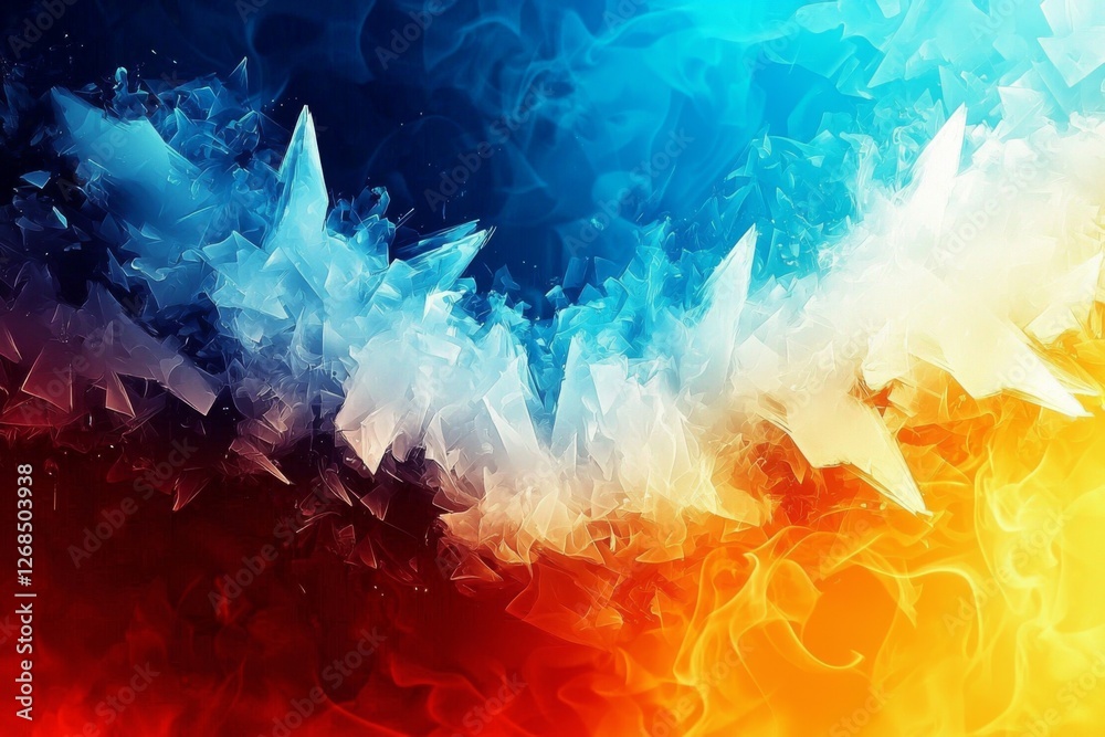 Captivating Swirls of Fire and Ice Against a Vibrant Background Captivating Swirls of Fire and Ice Against a Vibrant Background