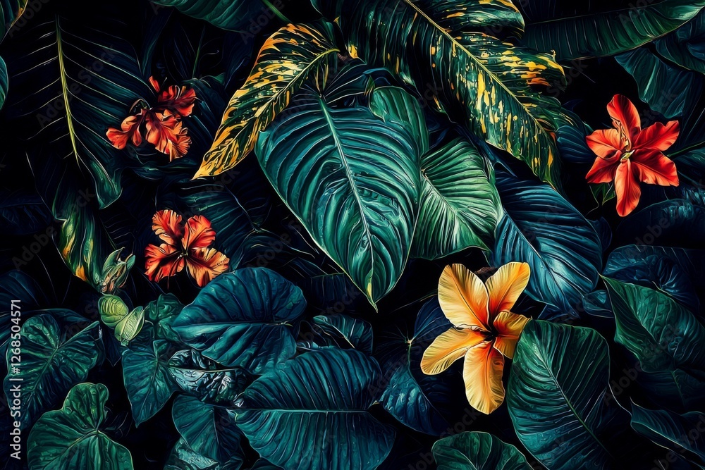 Fototapeta premium Stunning digital art showcasing botanical elements.
