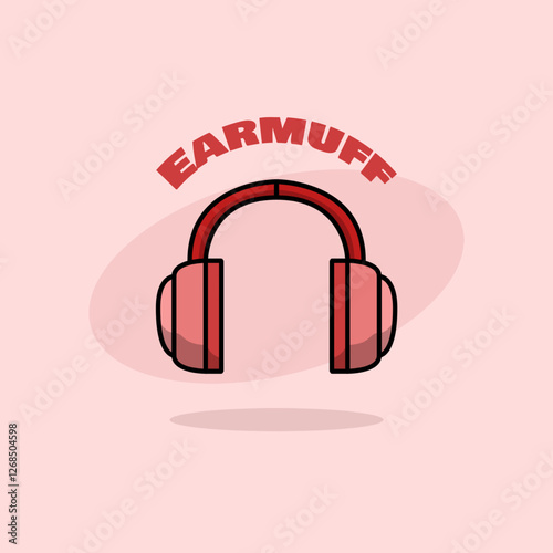 National Earmuff Day to celebrate on March 13th. An earmuff to reduce noise on pink background.