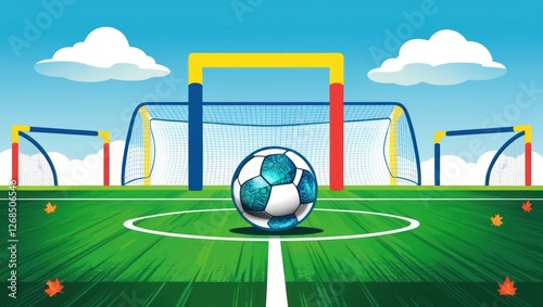 Fields of Glory: Timeless Soccer Ball on Verdant Terrain