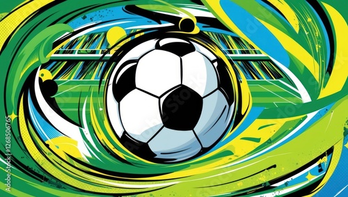 Fields of Glory: Timeless Soccer Ball on Verdant Terrain