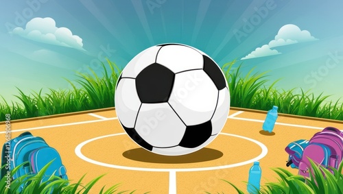 Fields of Glory: Timeless Soccer Ball on Verdant Terrain