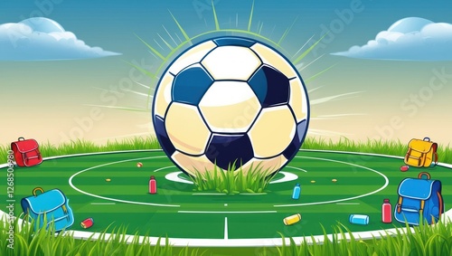 Fields of Glory: Timeless Soccer Ball on Verdant Terrain