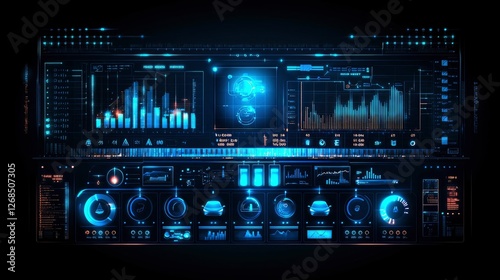 Futuristic HUD Interface Advanced Car Telematics and Data Visualization