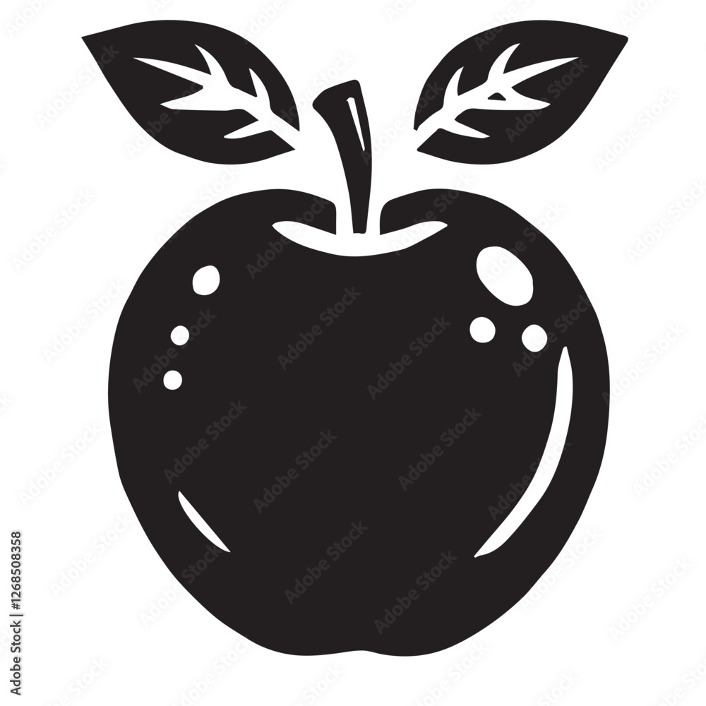 An apple black vector illustration An apple black vector illustration
