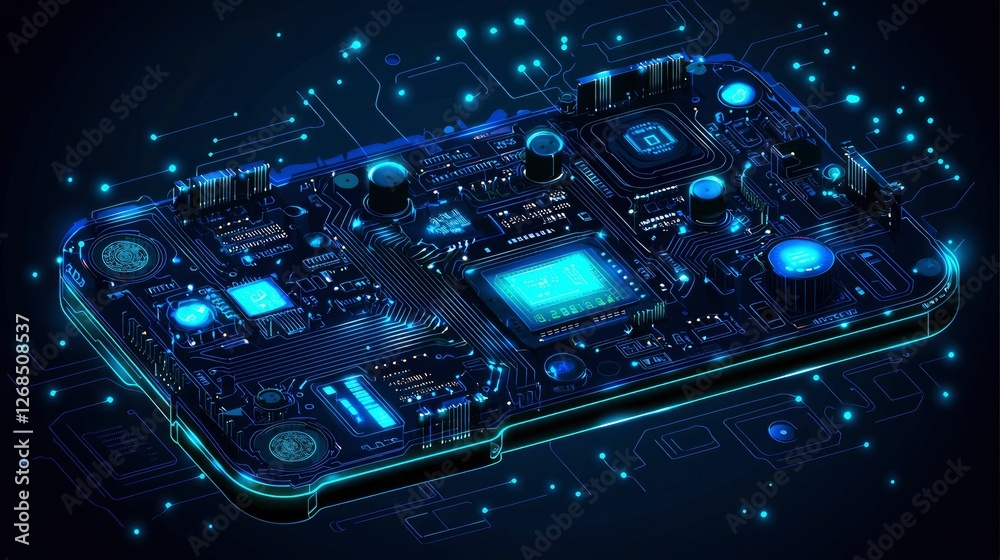 Fototapeta premium Futuristic Circuit Board Abstract Technology Background
