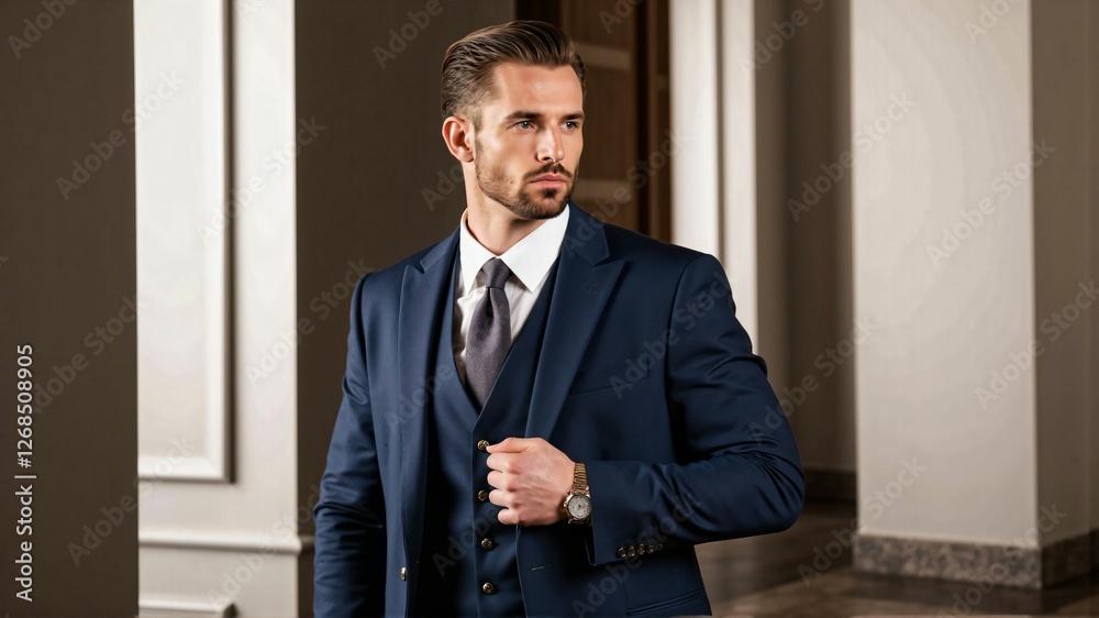 Fototapeta premium Elite Business Leader in a Modern Corporate Environment – Success, Influence, and Prestige