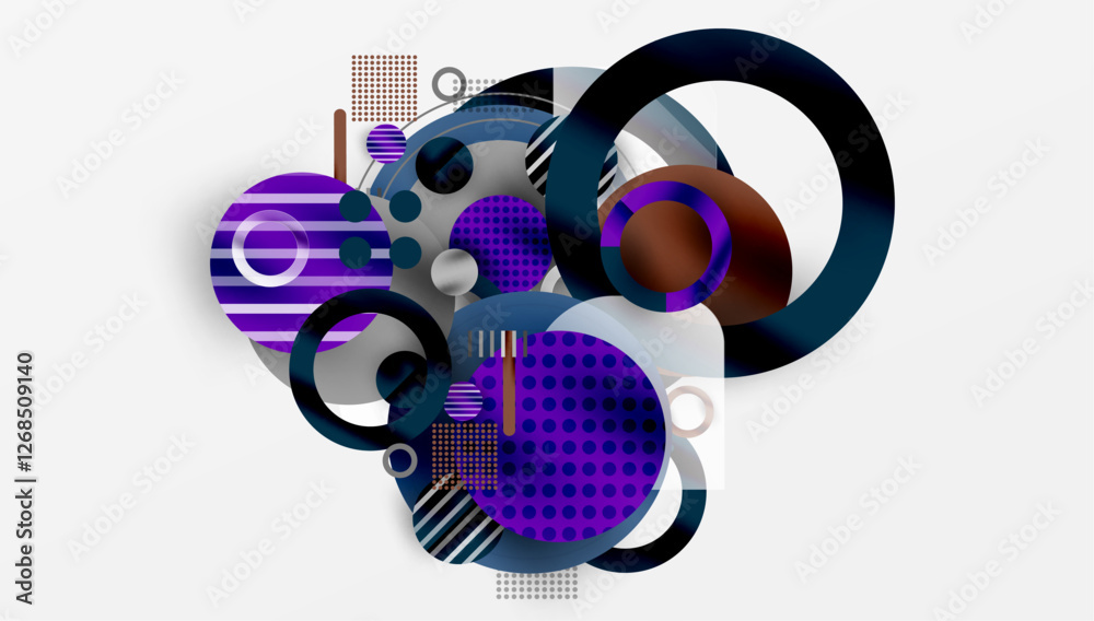 Fototapeta premium Abstract Circle Design with Overlapping Transparent Geometric Shapes