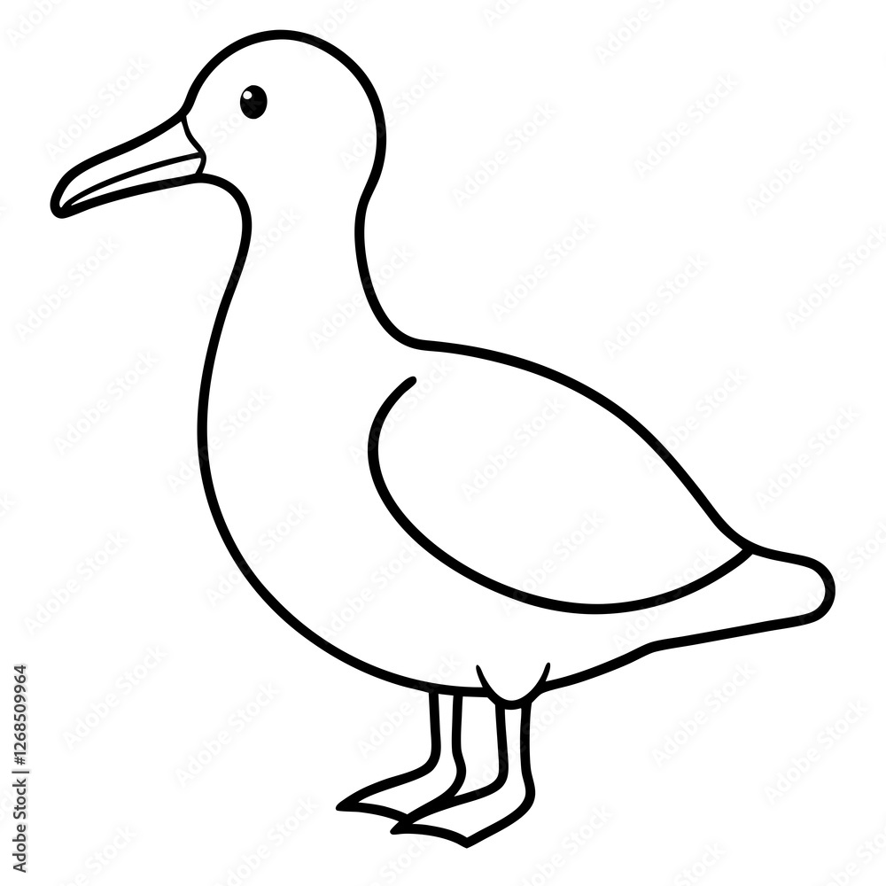 Obraz premium Minimalist Albatross Line Art Vector