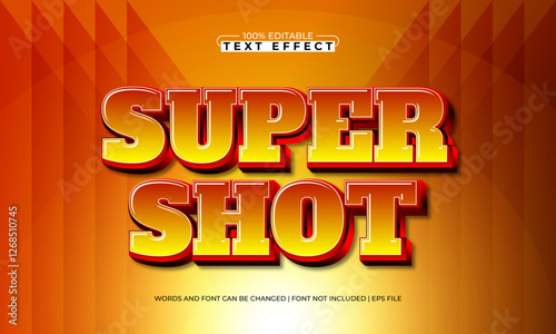 super shot editable text effect with a game and ball text style