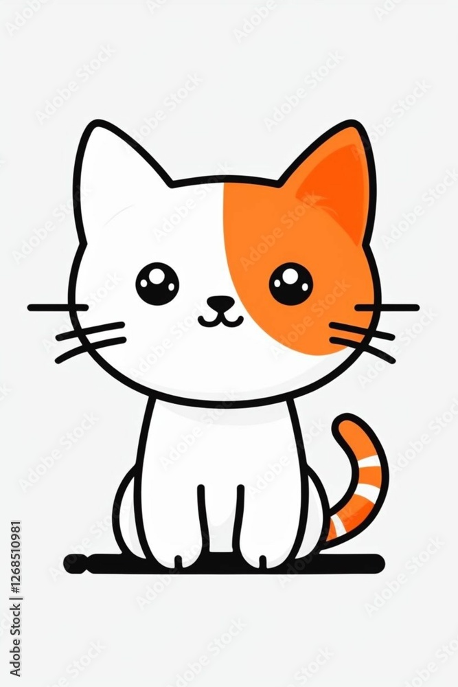 Obraz premium Sitting long haired cat looking aside. Full body portrait on transparent background.