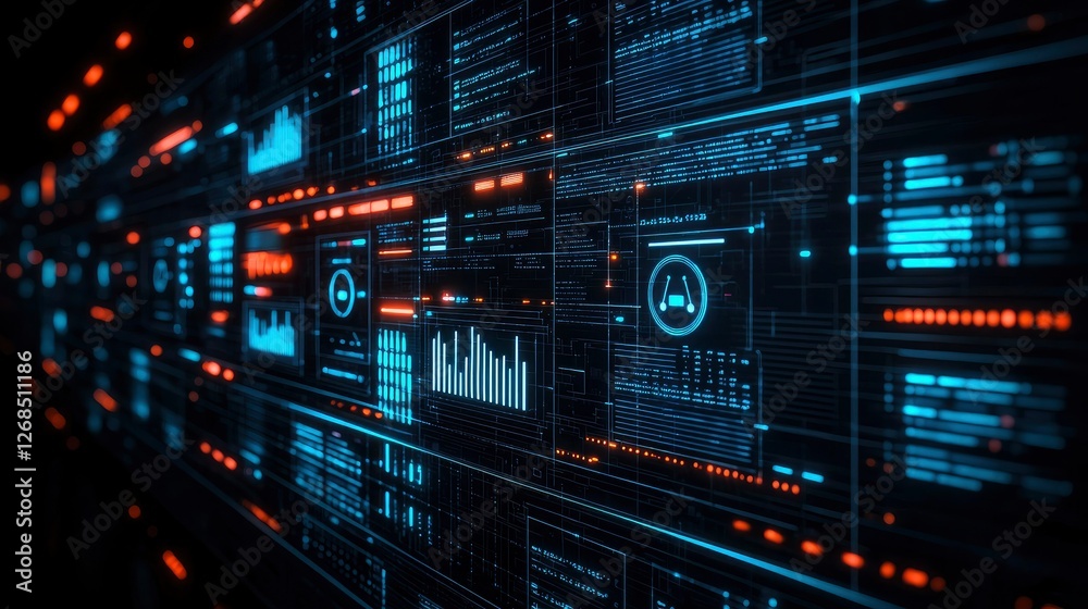 Futuristic Digital Data Stream Interface Abstract Technology Background Futuristic Digital Data Stream Interface Abstract Technology Background