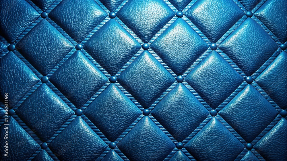 Fototapeta premium Elegant Embossed Blue Leather Texture: Trendy Realistic Depth Pattern Background