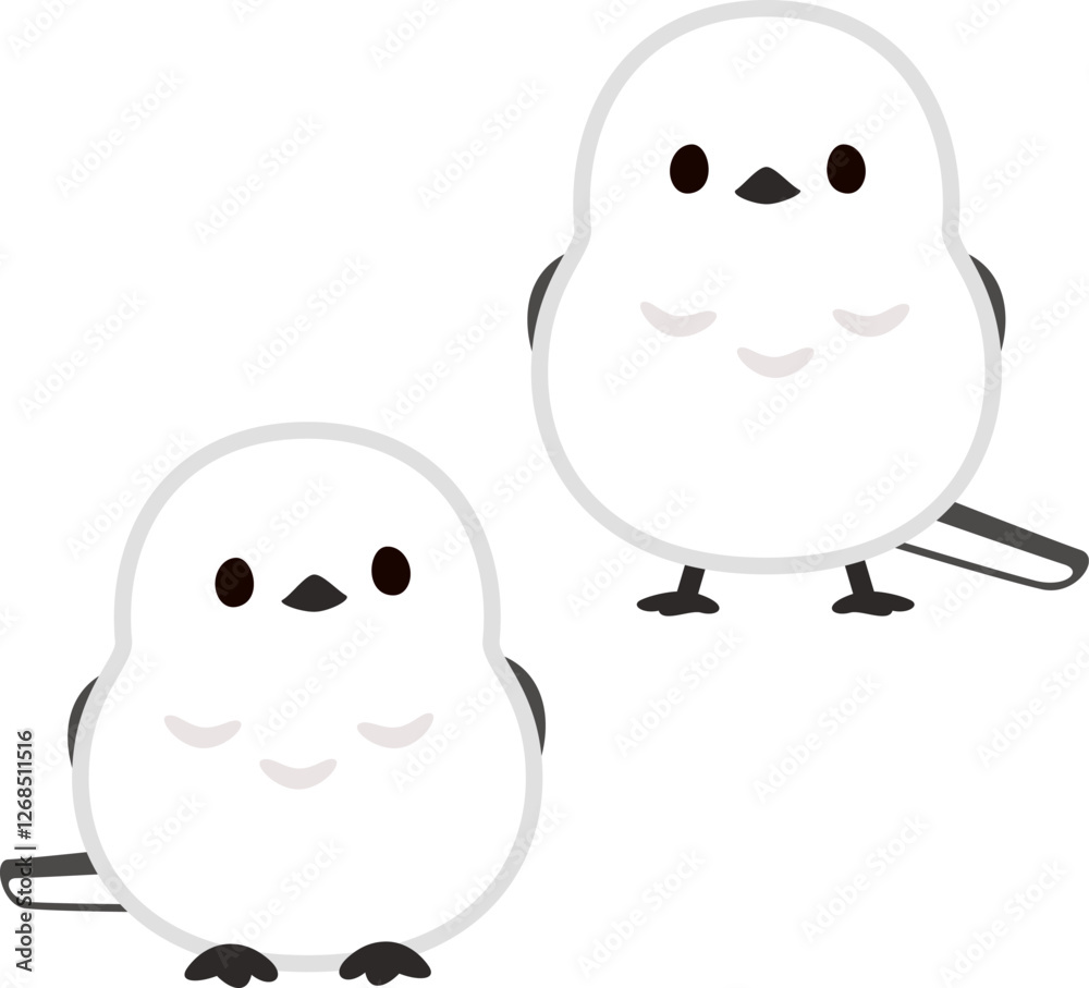 Obraz premium シマエナガのデフォルメイラスト