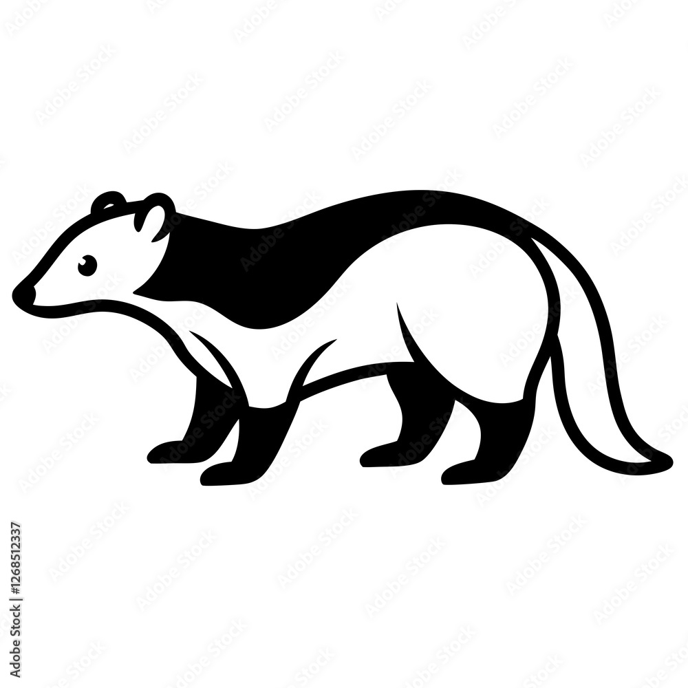 Fototapeta premium Minimalist Badger Line Art Vector