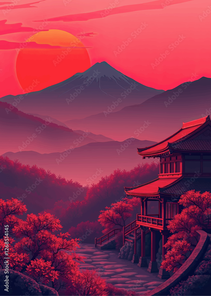 Fototapeta premium landscape japanese art