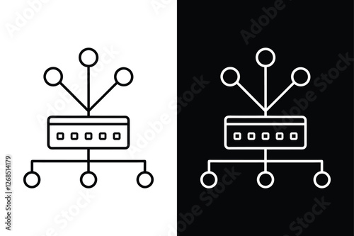 High-Quality Network Switch Vector Icon for Digital & Print Design