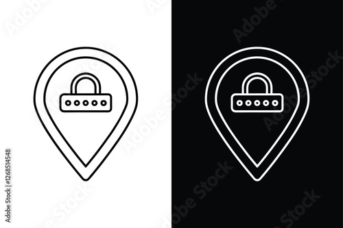 Minimalist pin Code line Icon vector illustration
