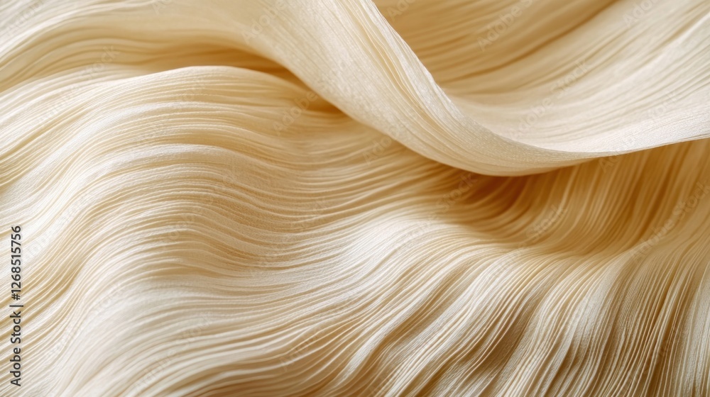 Creamy Silk Drape: Abstract Texture and Soft Waves Creamy Silk Drape: Abstract Texture and Soft Waves