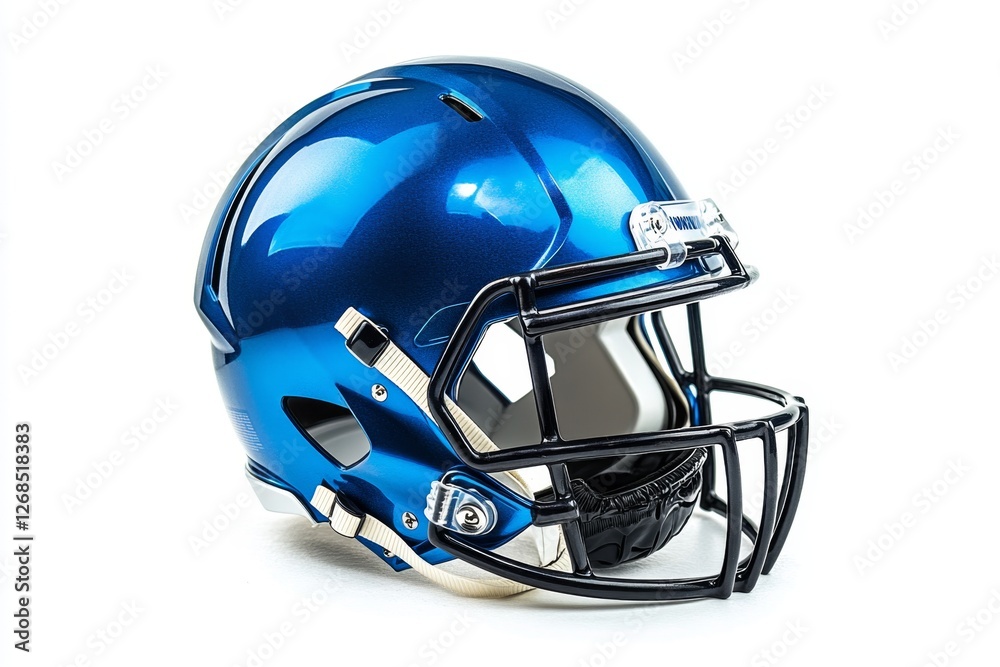 Fototapeta premium Blue Football Helmet Studio Shot, White Background (1)