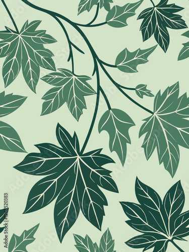 Vintage floral leaf pattern vector design