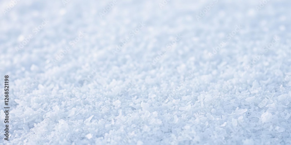Panoramic close up view of snow and ice on the ground with a blurred bokeh background, frost, Winter, chilly Panoramic close up view of snow and ice on the ground with a blurred bokeh background, frost, Winter, chilly