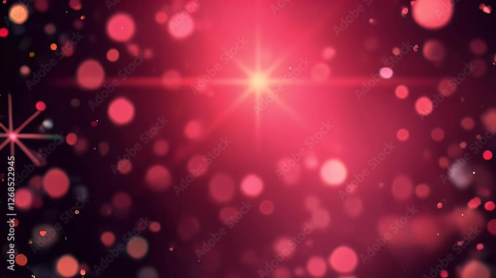 Abstract background with vibrant pink and red bokeh lights creating a festive atmosphere