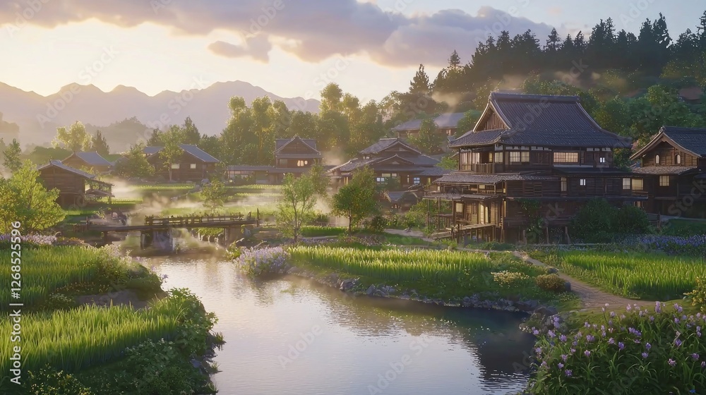 Serene Countryside Retreat in Japan Surrounded by Lush Nature Serene Countryside Retreat in Japan Surrounded by Lush Nature