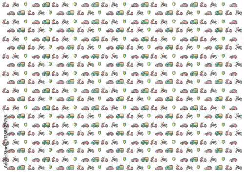 かわいいドット絵の乗り物、若葉マークの壁紙