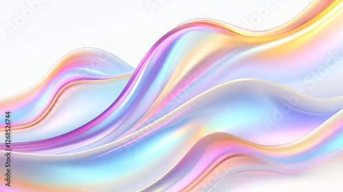 A vibrant abstract wave design with soft pastel colors flowing gracefully, creating a soothing and modern visual effect.